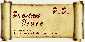 Prodan Divić vizit kartica